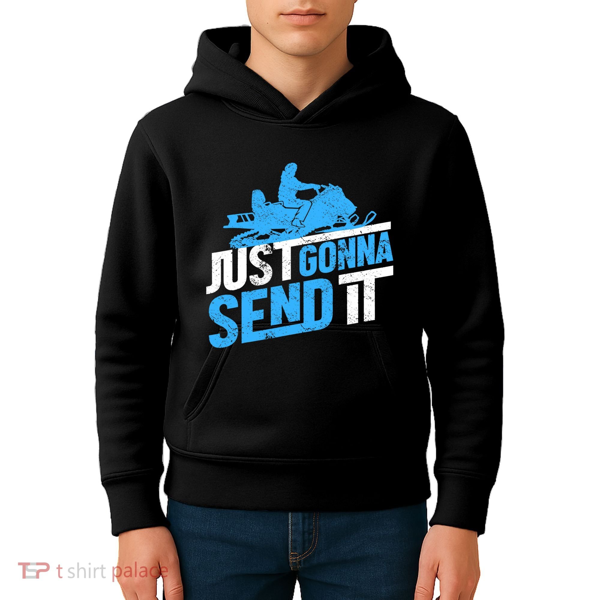 Snowmobiling Snow Machine Snowmobile - Just Gonna Send It Kids Hoodie
