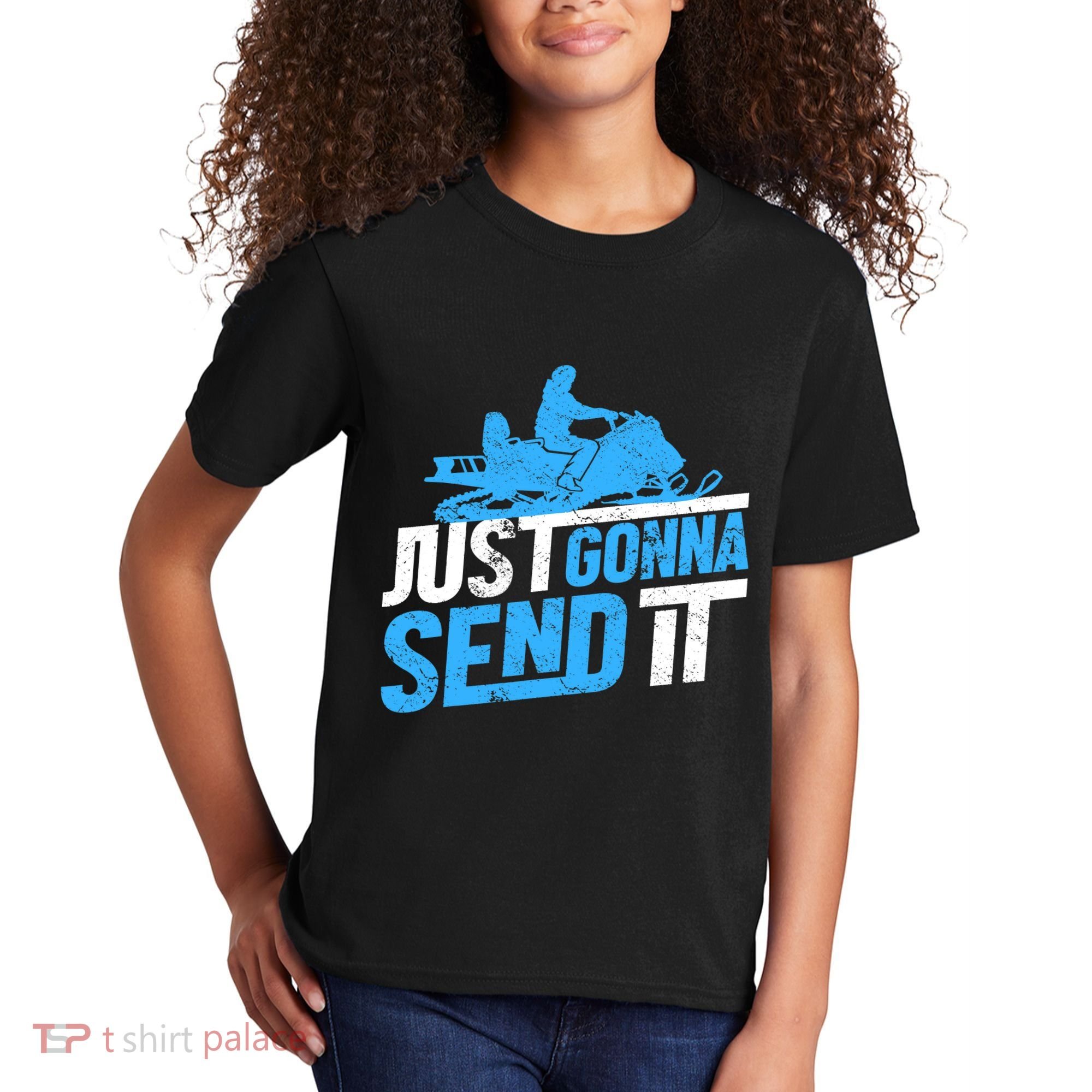 Snowmobiling Snow Machine Snowmobile - Just Gonna Send It Kids T-Shirt