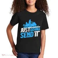 Snowmobiling Snow Machine Snowmobile - Just Gonna Send It Kids T-Shirt thumb 2