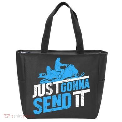 Snowmobiling Snow Machine Snowmobile - Just Gonna Send It Tote Bag