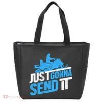 Snowmobiling Snow Machine Snowmobile - Just Gonna Send It Tote Bag thumb 0