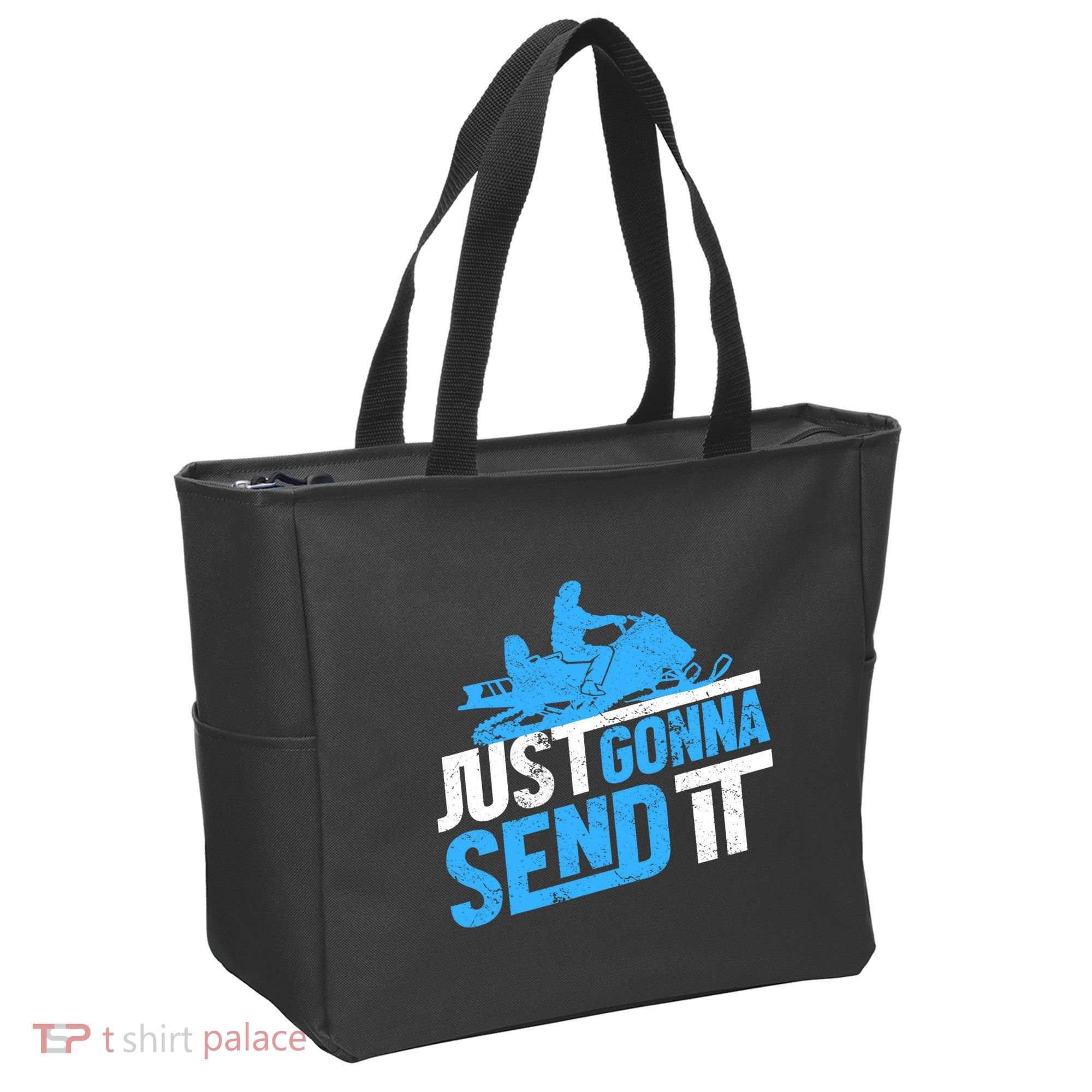 Snowmobiling Snow Machine Snowmobile - Just Gonna Send It Tote Bag