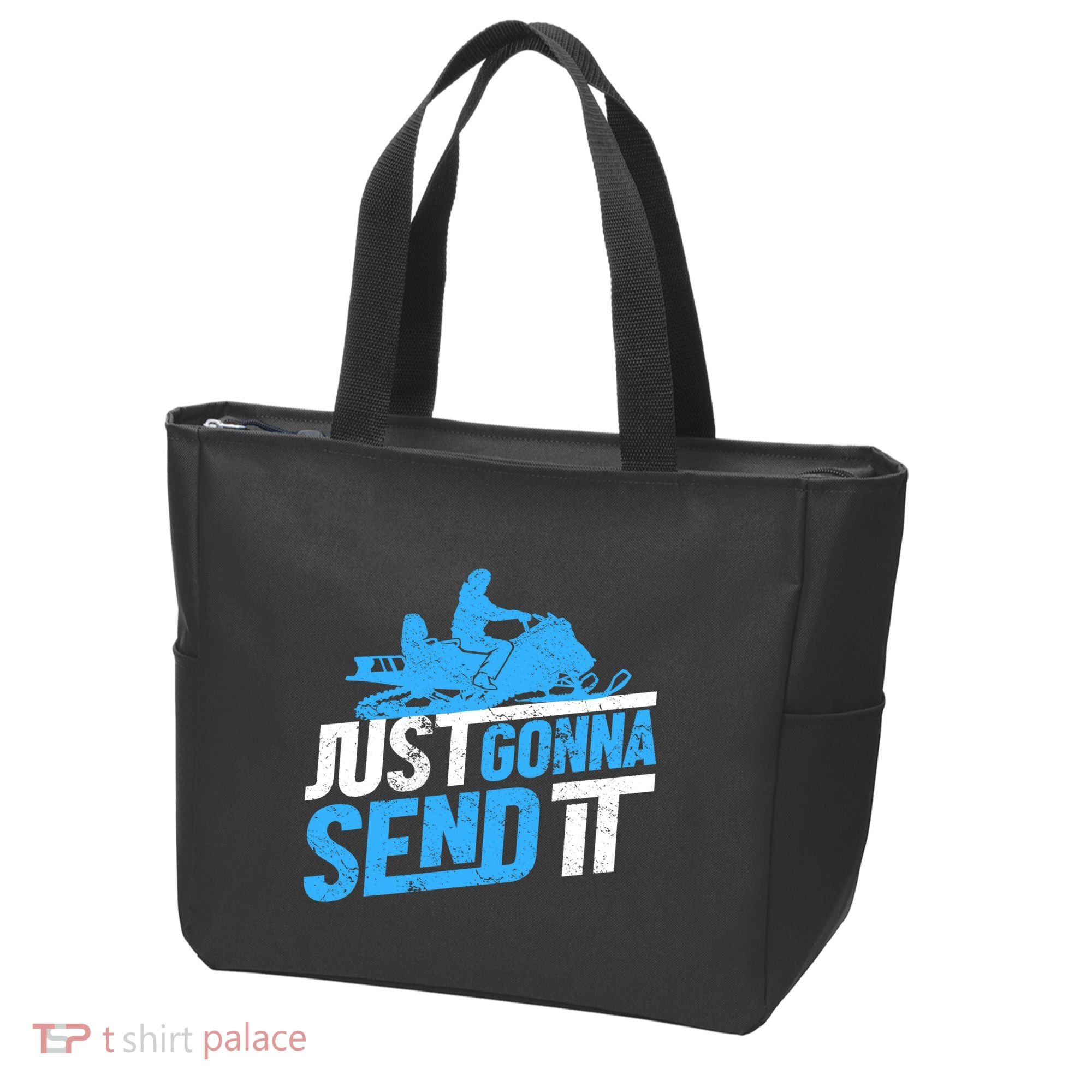 Snowmobiling Snow Machine Snowmobile - Just Gonna Send It Tote Bag