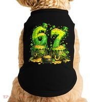 Six Seven Meme 67 St Patricks Day Shamrock Doggie Tank thumb 0