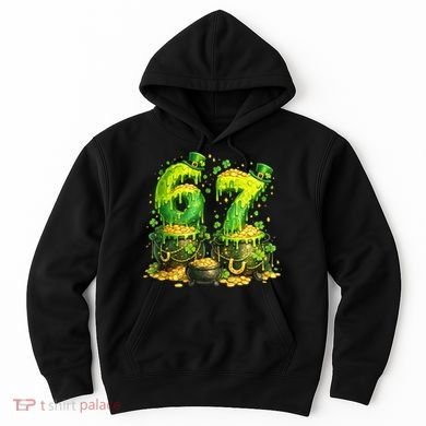Six Seven Meme 67 St Patricks Day Shamrock Hoodie