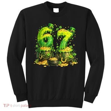Six Seven Meme 67 St Patricks Day Shamrock Sweatshirt
