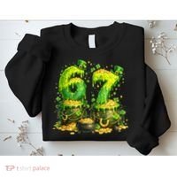 Six Seven Meme 67 St Patricks Day Shamrock Sweatshirt thumb 2
