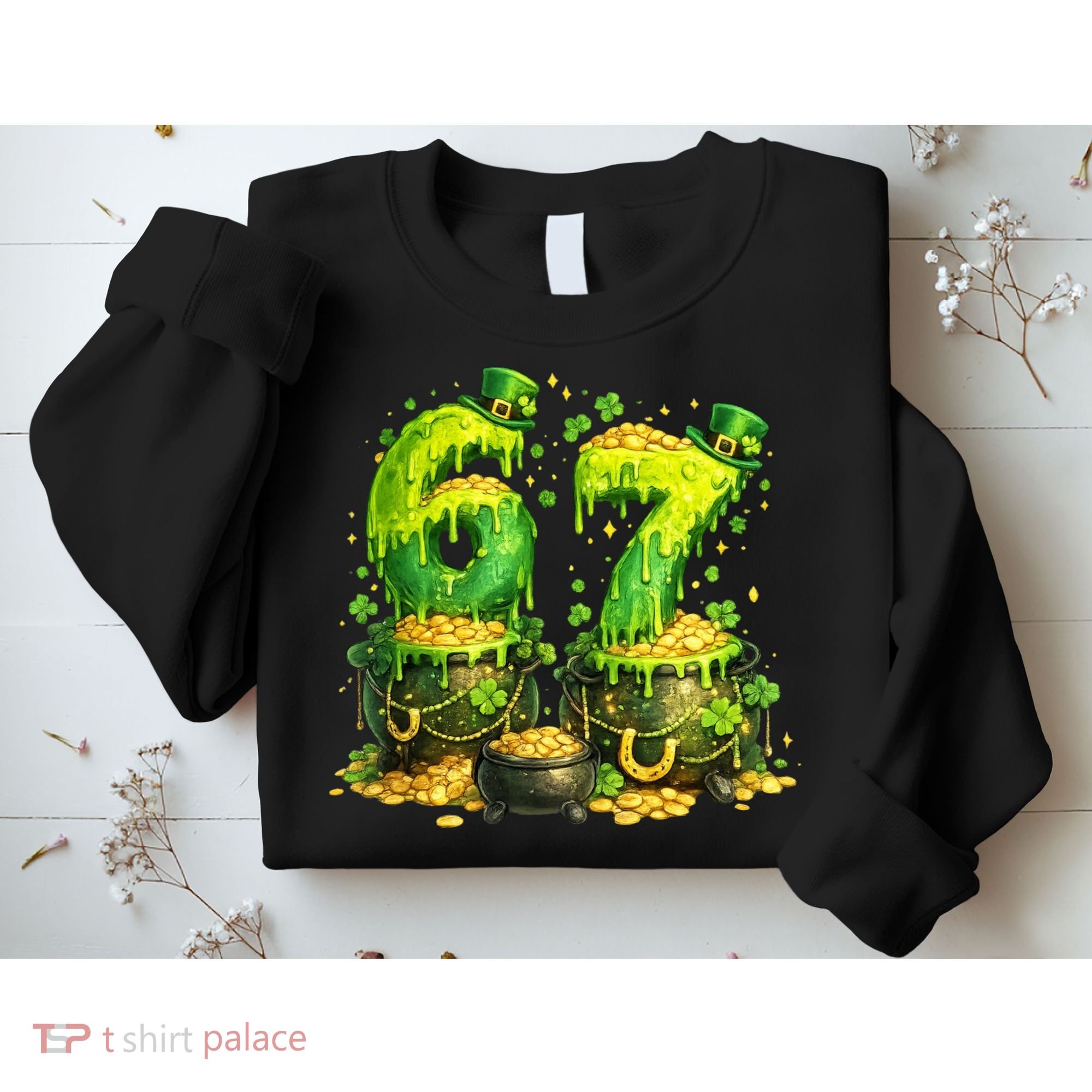 Six Seven Meme 67 St Patricks Day Shamrock Sweatshirt