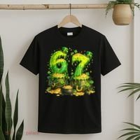 Six Seven Meme 67 St Patricks Day Shamrock T-Shirt thumb 2