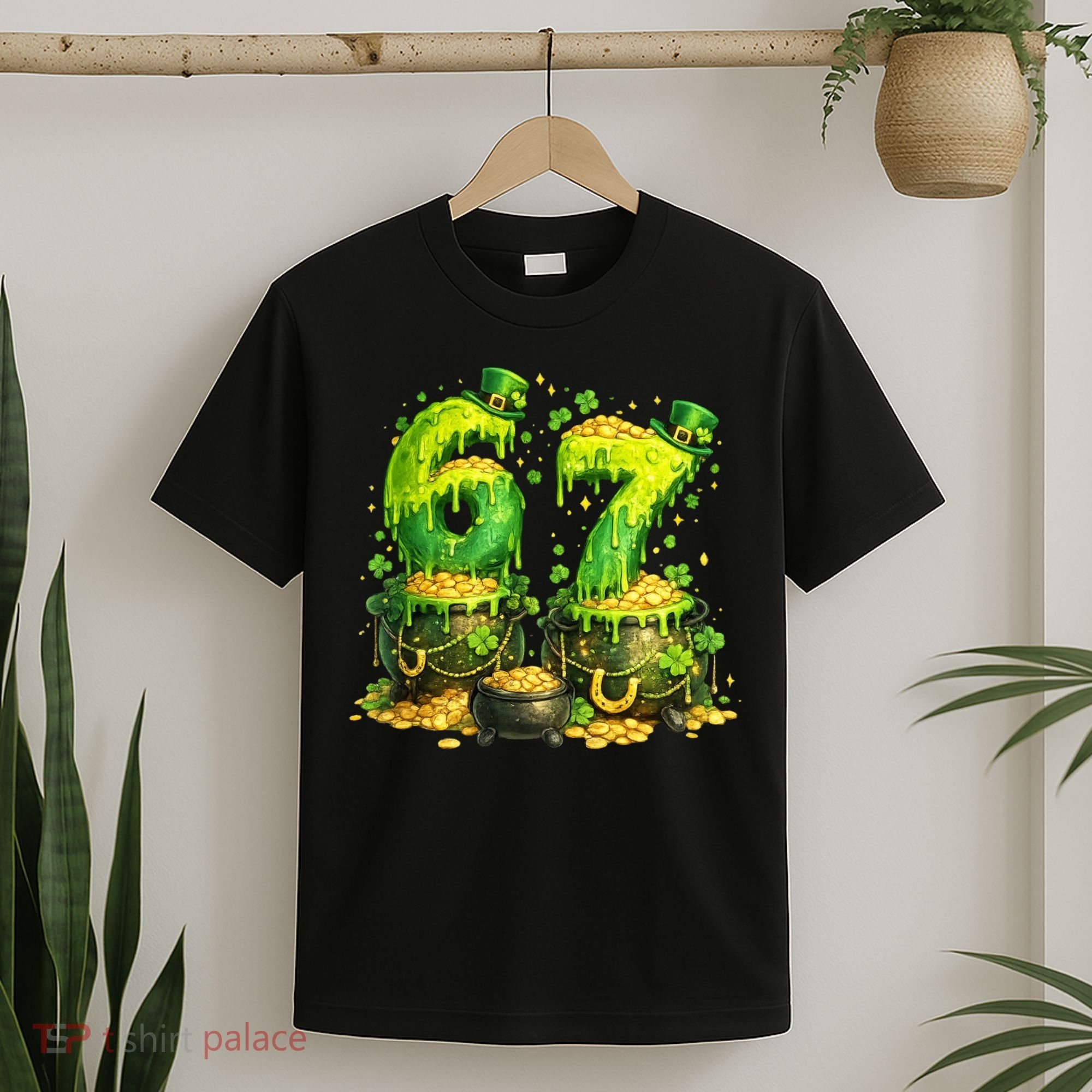 Six Seven Meme 67 St Patricks Day Shamrock T-Shirt