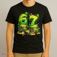 Six Seven Meme 67 St Patricks Day Shamrock T-Shirt thumb 3