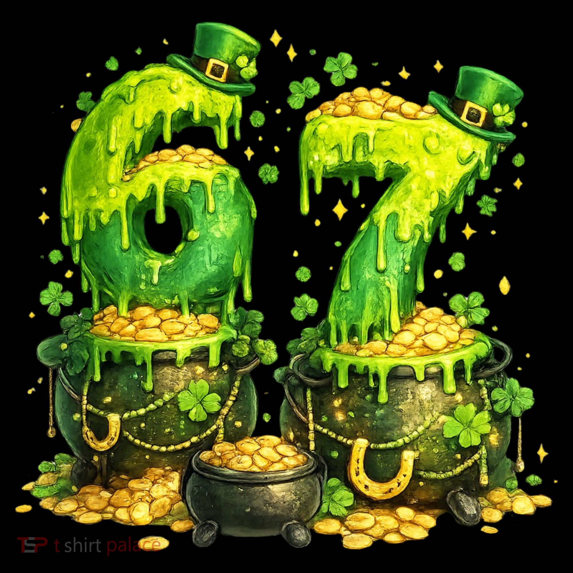 Six Seven Meme 67 St Patricks Day Shamrock Bucket Hat