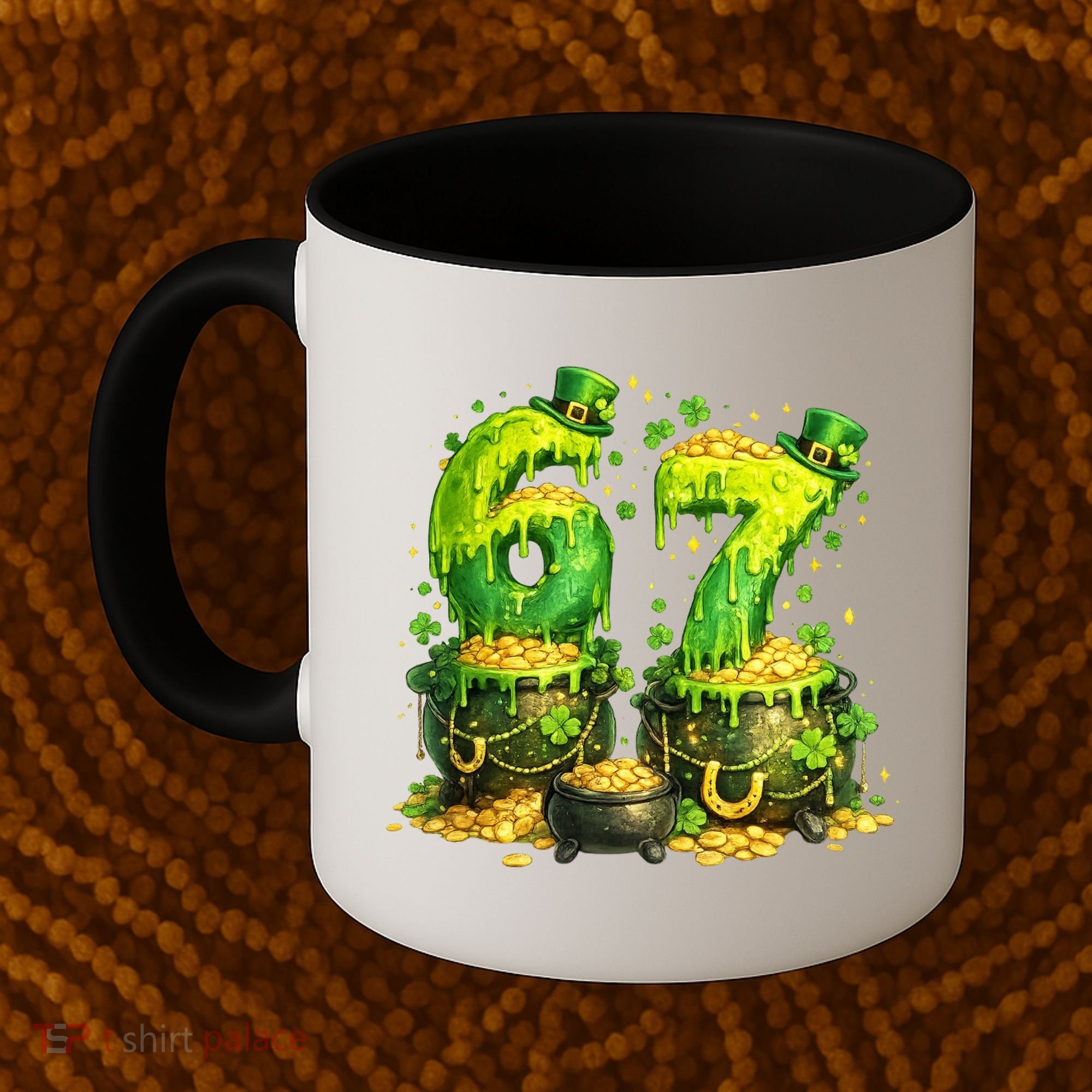 Six Seven Meme 67 St Patricks Day Shamrock Coffee Mug