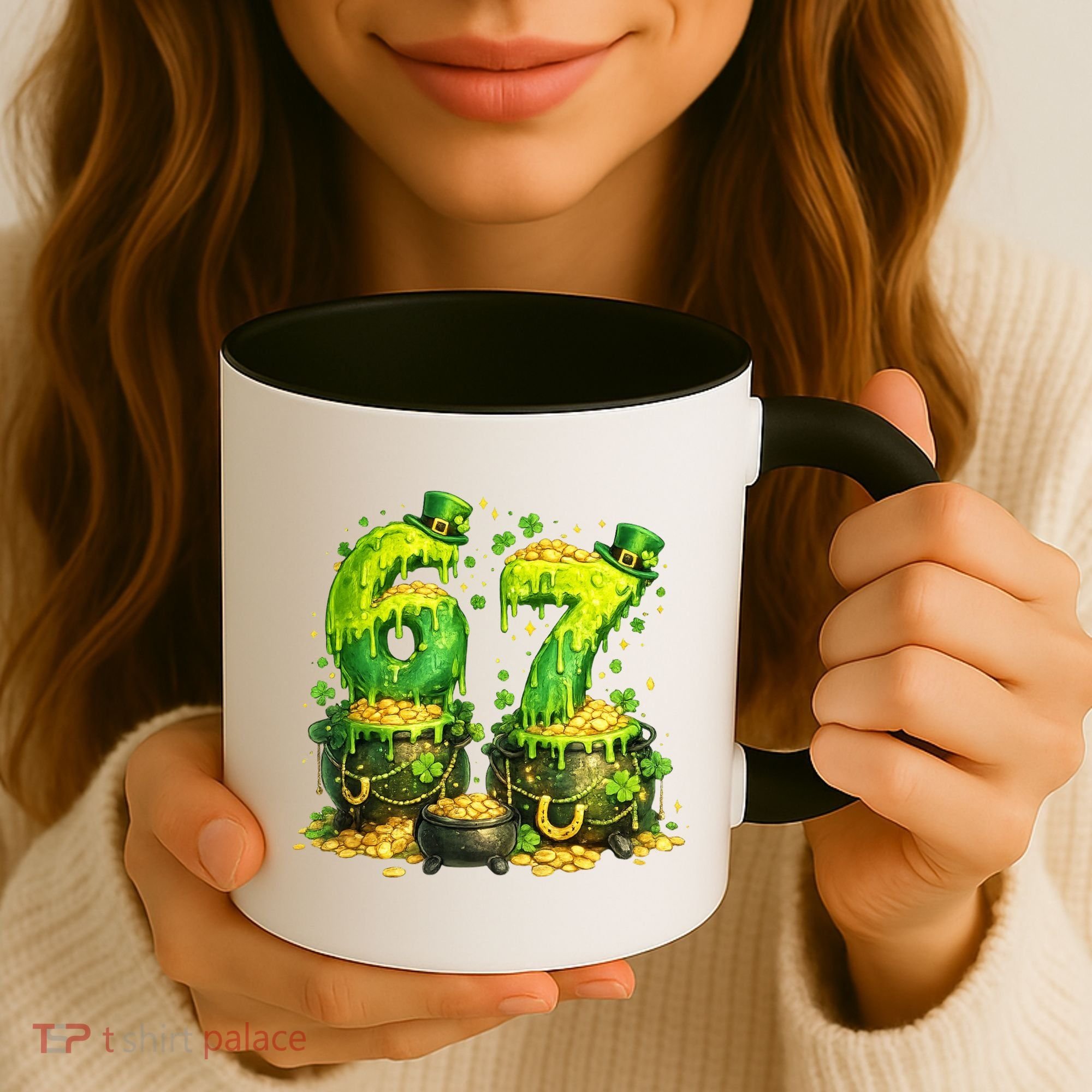 Six Seven Meme 67 St Patricks Day Shamrock Coffee Mug