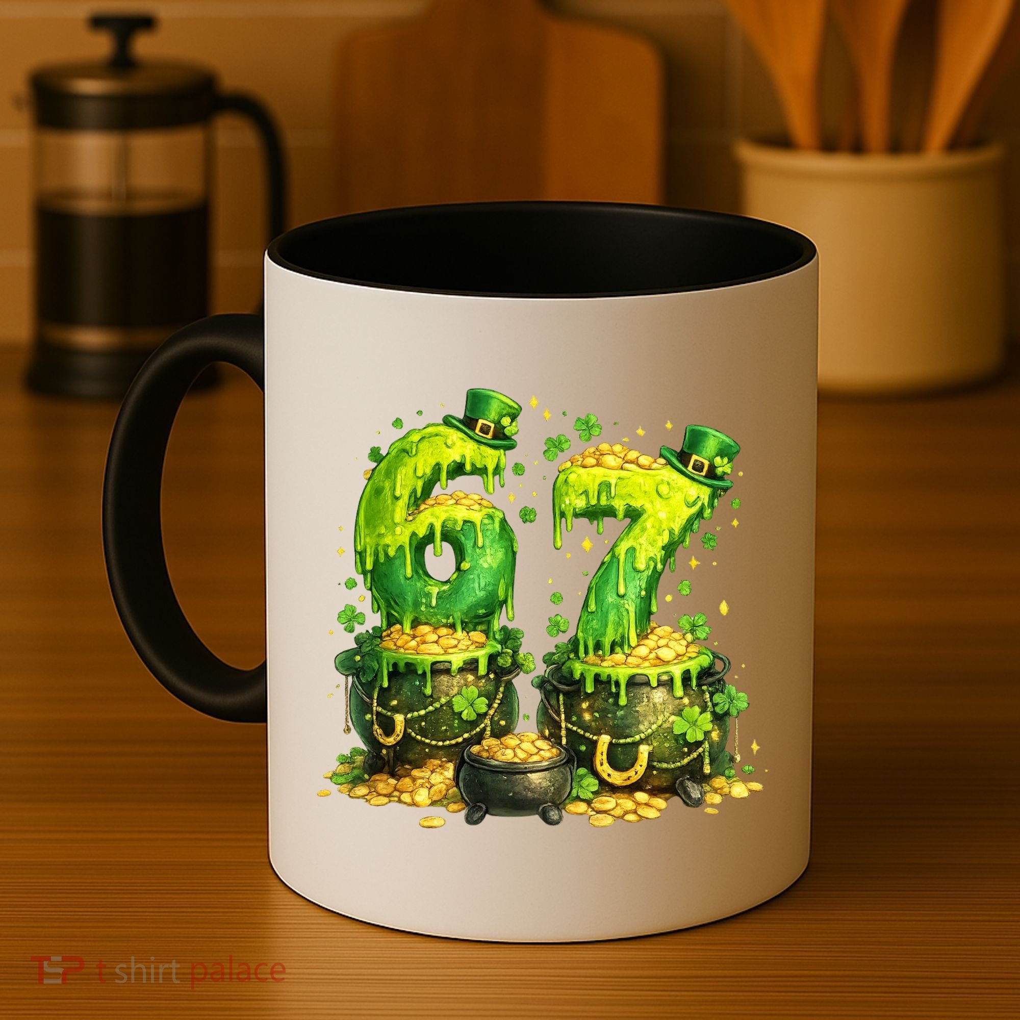 Six Seven Meme 67 St Patricks Day Shamrock Coffee Mug
