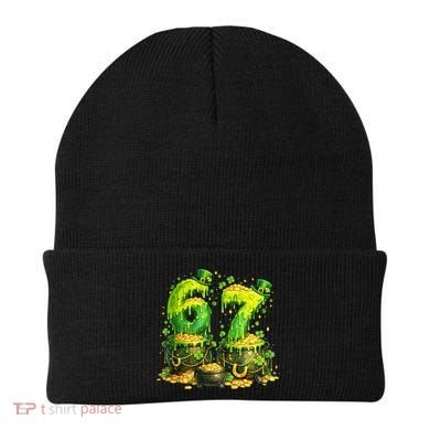 Six Seven Meme 67 St Patricks Day Shamrock Beanie