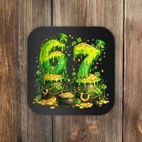 Six Seven Meme 67 St Patricks Day Shamrock Coaster thumb 0