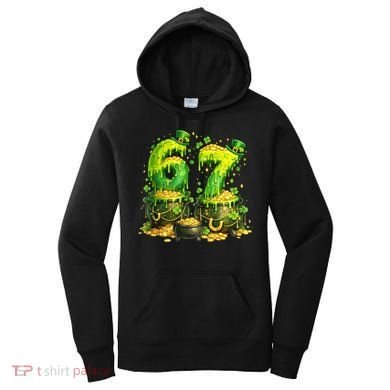 Six Seven Meme 67 St Patricks Day Shamrock Women's Hoodie