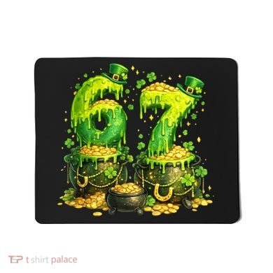 Six Seven Meme 67 St Patricks Day Shamrock Mousepad