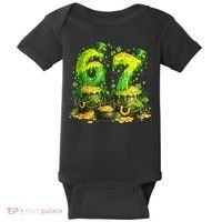 Six Seven Meme 67 St Patricks Day Shamrock Baby Bodysuit thumb 0