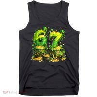 Six Seven Meme 67 St Patricks Day Shamrock Tank Top thumb 0