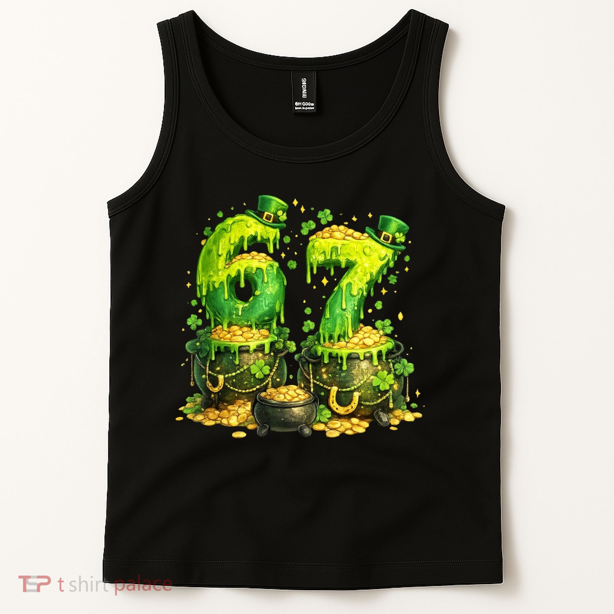 Six Seven Meme 67 St Patricks Day Shamrock Tank Top