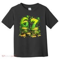 Six Seven Meme 67 St Patricks Day Shamrock Toddler T-Shirt thumb 0