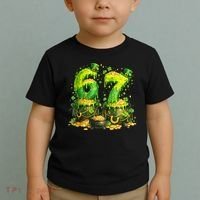 Six Seven Meme 67 St Patricks Day Shamrock Toddler T-Shirt thumb 2