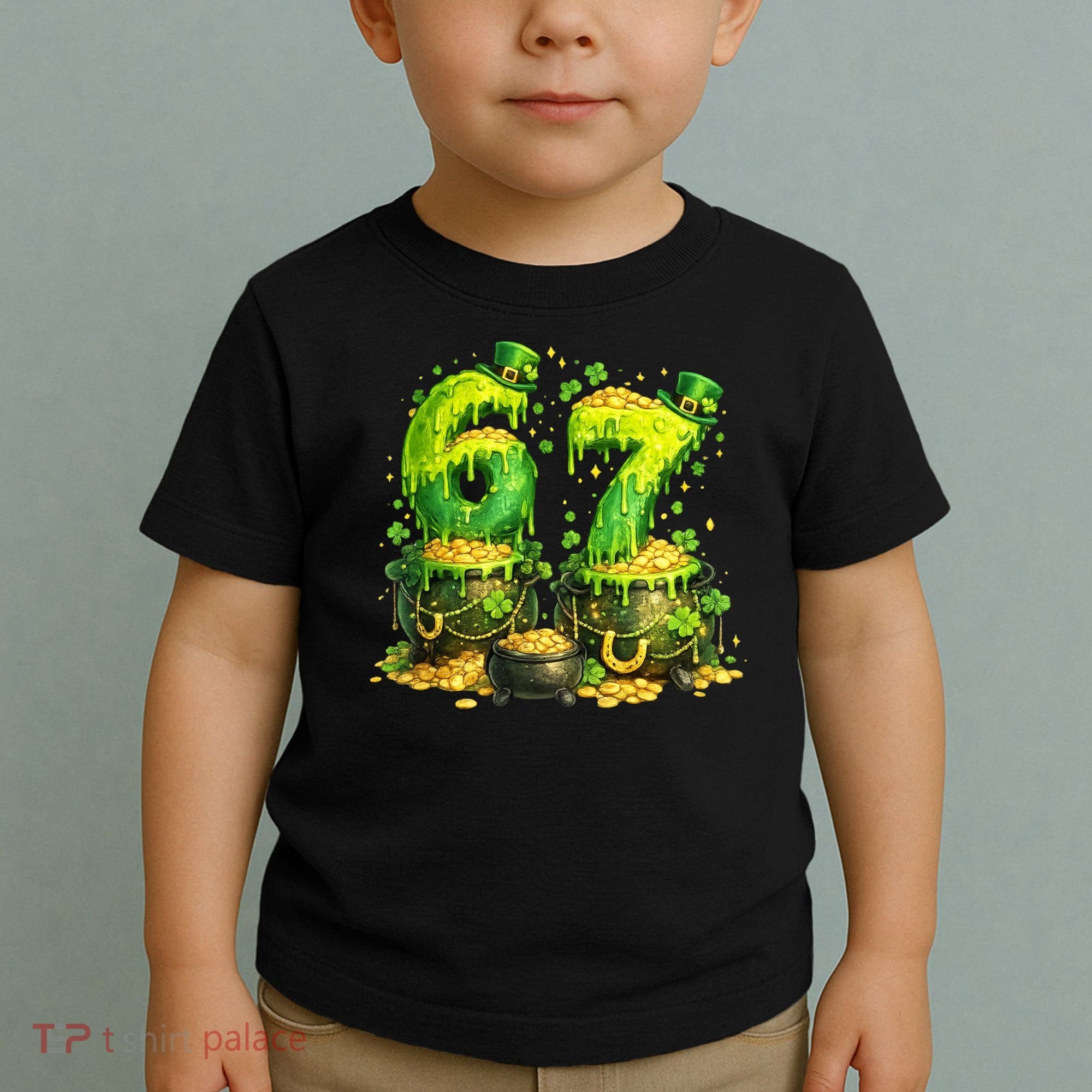 Six Seven Meme 67 St Patricks Day Shamrock Toddler T-Shirt