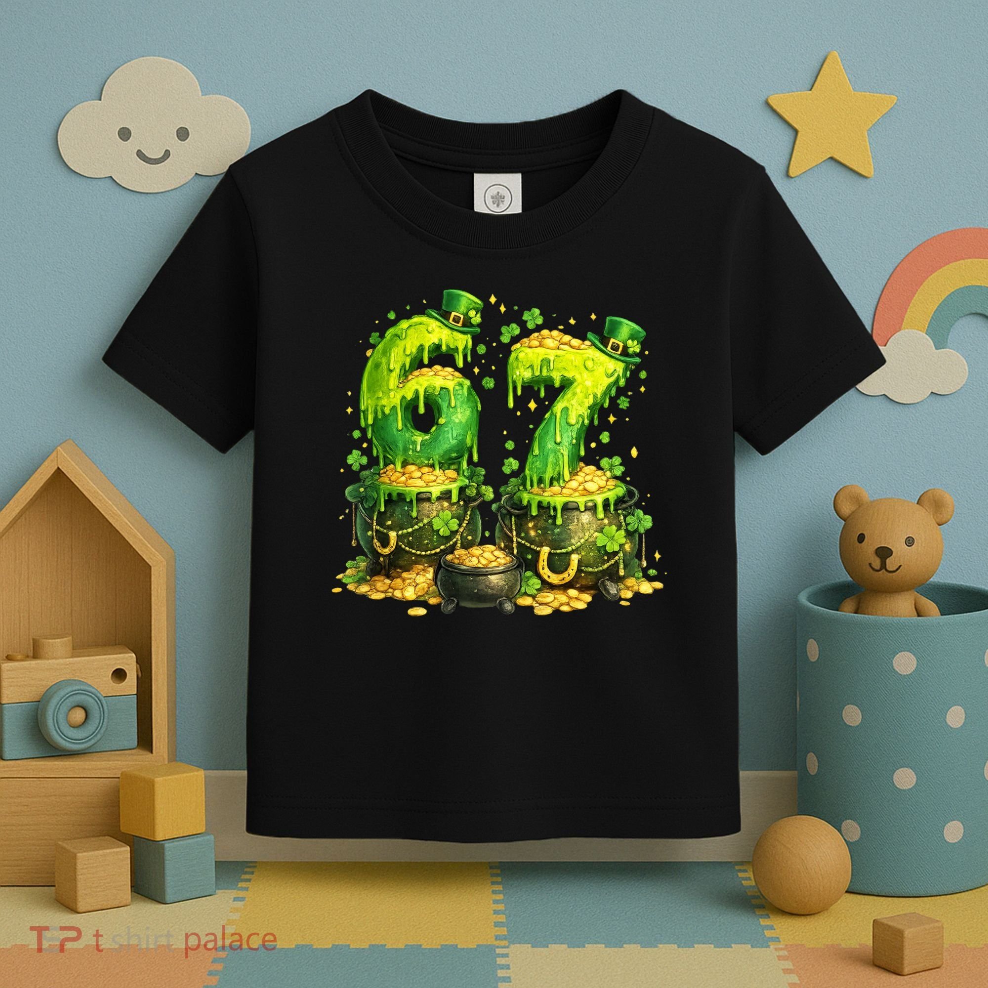 Six Seven Meme 67 St Patricks Day Shamrock Toddler T-Shirt
