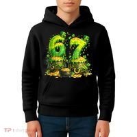 Six Seven Meme 67 St Patricks Day Shamrock Kids Hoodie thumb 4