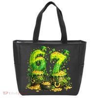 Six Seven Meme 67 St Patricks Day Shamrock Tote Bag thumb 0