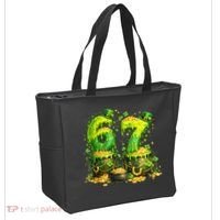 Six Seven Meme 67 St Patricks Day Shamrock Tote Bag thumb 2
