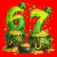 Six Seven Meme 67 St Patricks Day Shamrock Santa Hat thumb 1