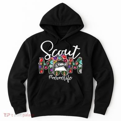 Scouting Scout Mom Life Messy Bun Hair Hoodie