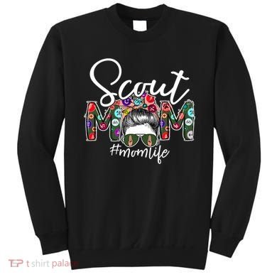 Scouting Scout Mom Life Messy Bun Hair Sweatshirt