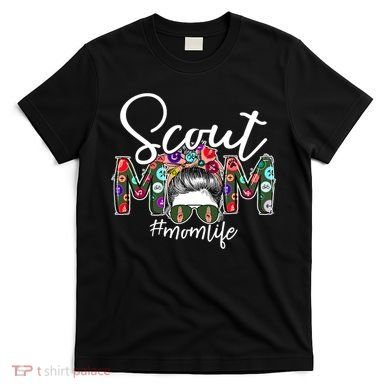 Scouting Scout Mom Life Messy Bun Hair T-Shirt