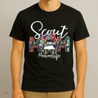 Scouting Scout Mom Life Messy Bun Hair T-Shirt thumb 3