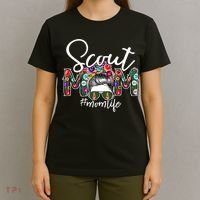 Scouting Scout Mom Life Messy Bun Hair T-Shirt thumb 4