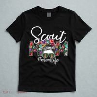 Scouting Scout Mom Life Messy Bun Hair T-Shirt thumb 5