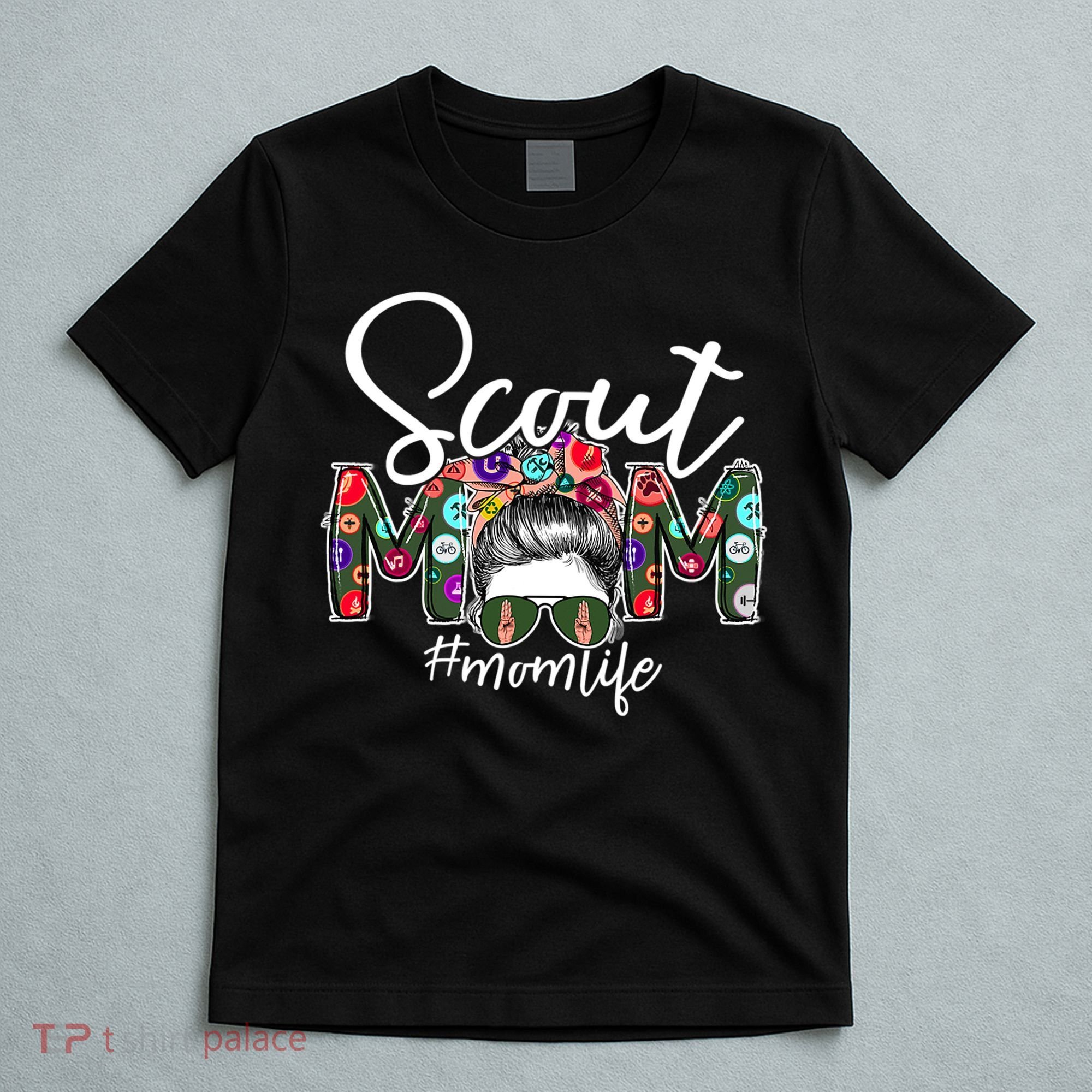 Scouting Scout Mom Life Messy Bun Hair T-Shirt