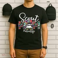 Scouting Scout Mom Life Messy Bun Hair T-Shirt thumb 6