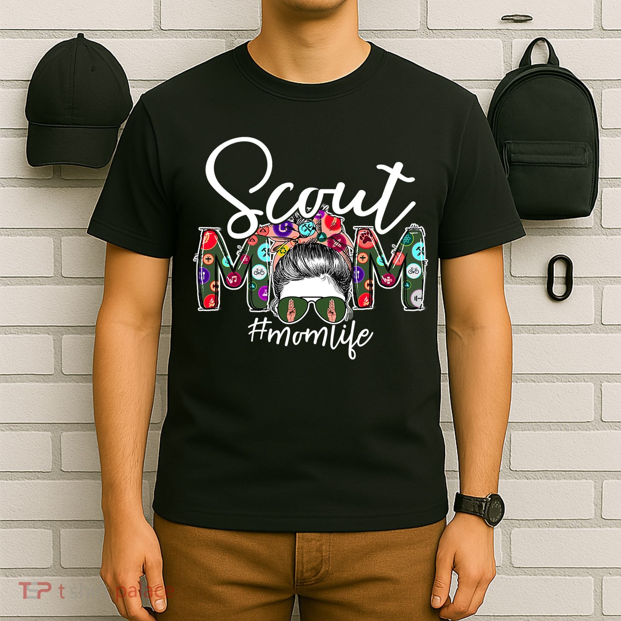 Scouting Scout Mom Life Messy Bun Hair T-Shirt