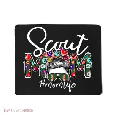 Scouting Scout Mom Life Messy Bun Hair Mousepad