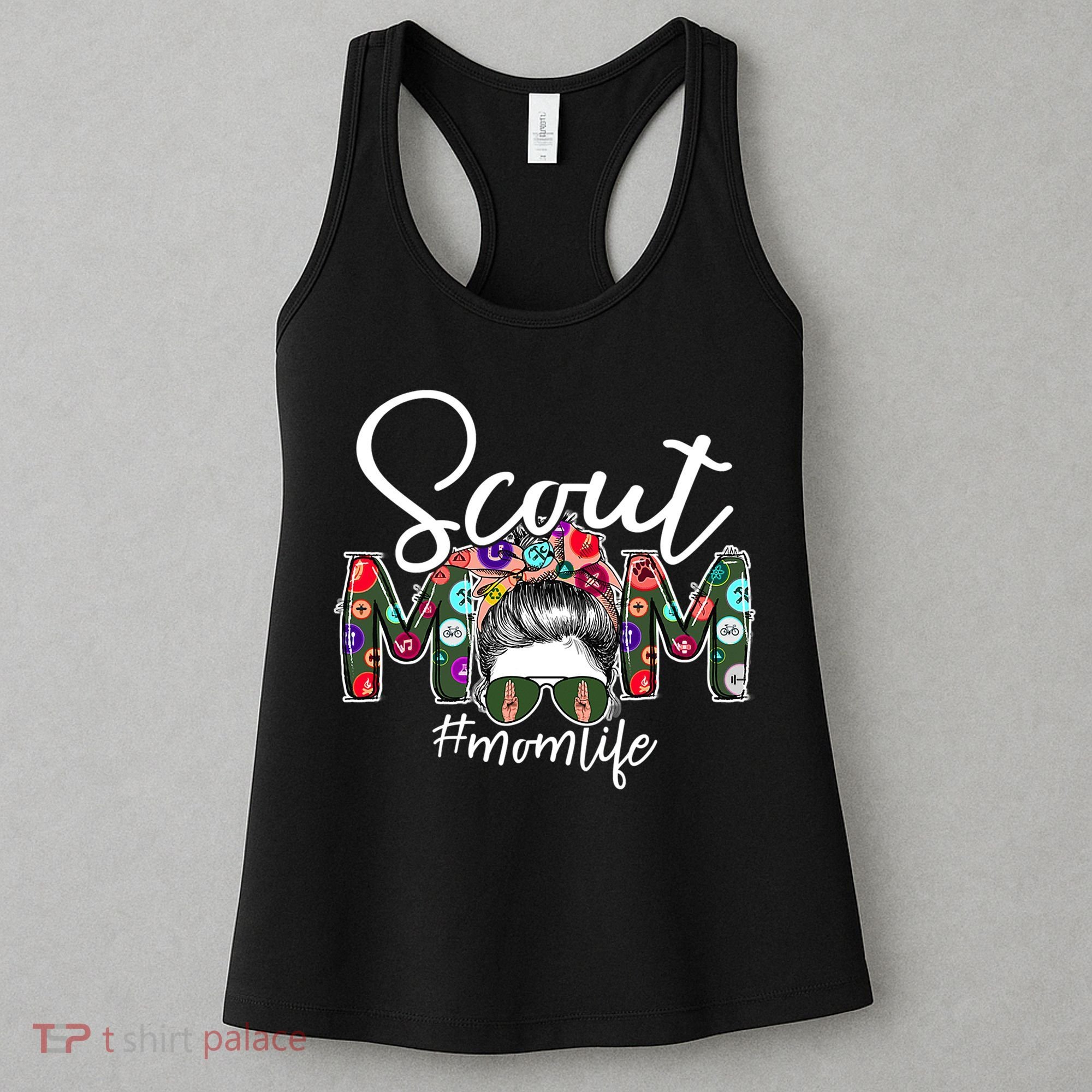 Scouting Scout Mom Life Messy Bun Hair Women's Tank Top