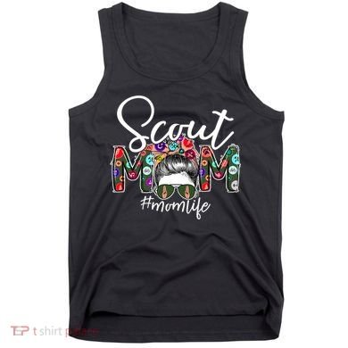 Scouting Scout Mom Life Messy Bun Hair Tank Top