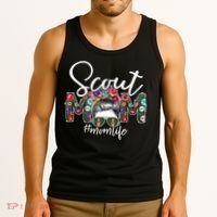 Scouting Scout Mom Life Messy Bun Hair Tank Top thumb 3