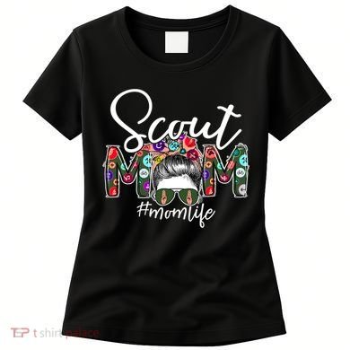 Scouting Scout Mom Life Messy Bun Hair Women's T-Shirt