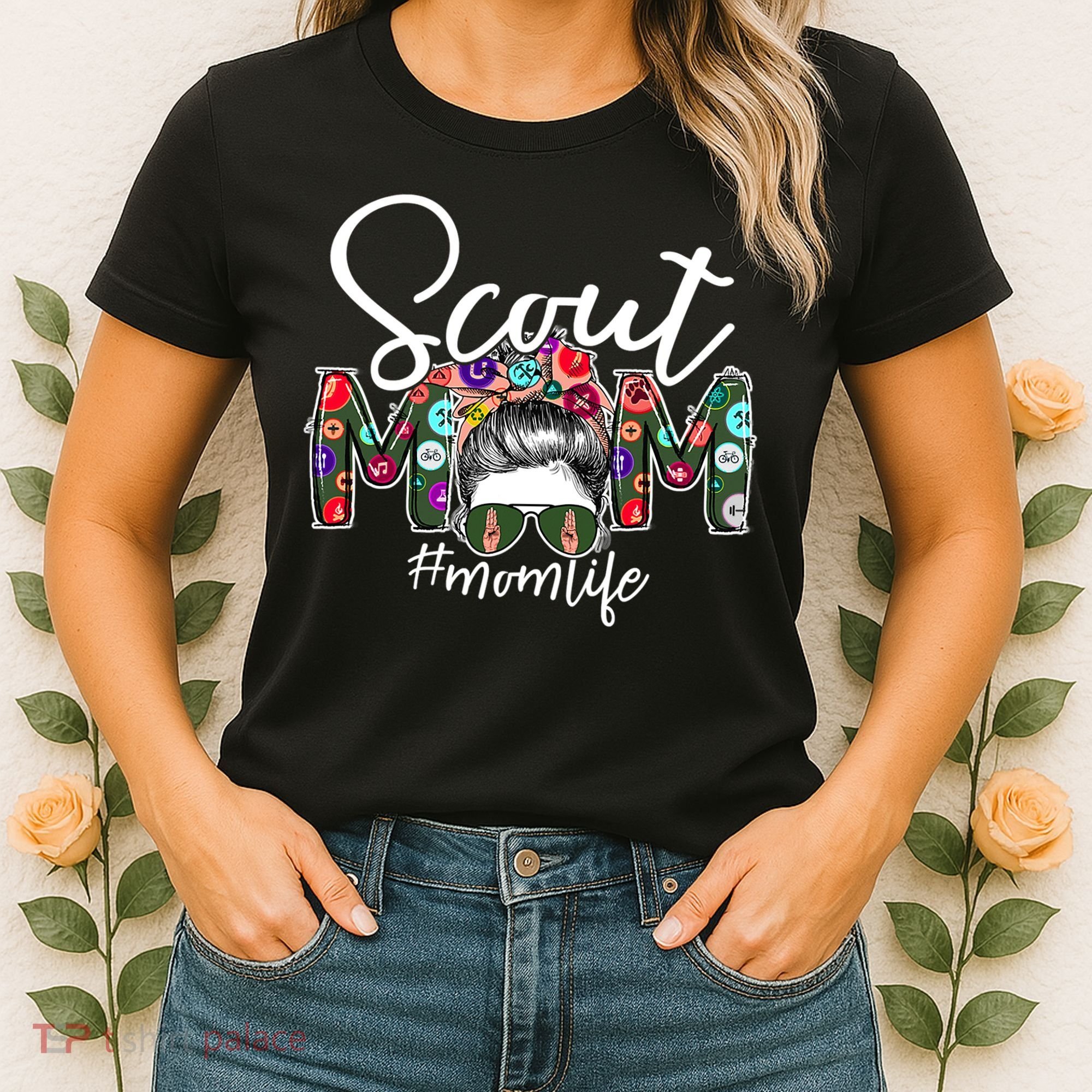 Scouting Scout Mom Life Messy Bun Hair Women's T-Shirt