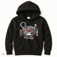 Scouting Scout Mom Life Messy Bun Hair Kids Hoodie thumb 0